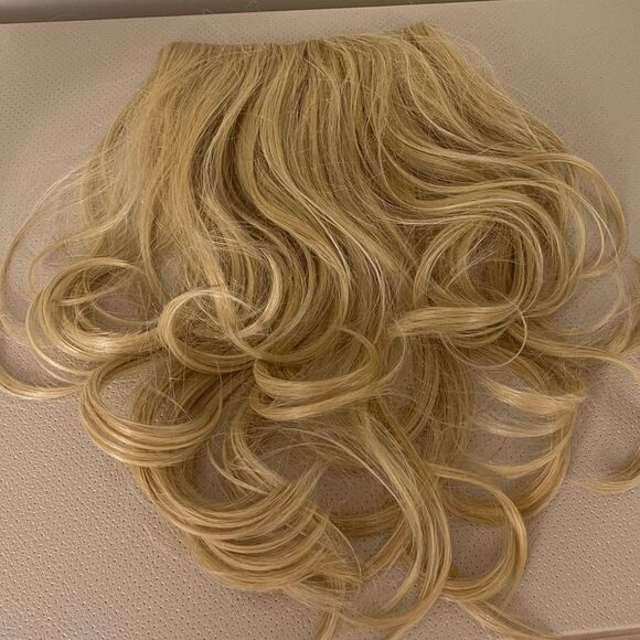 14” straight wavy clip wig blonde hair extensions for women - Picture 2 of 11